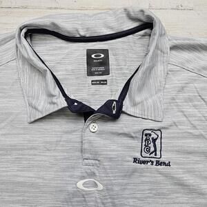 Men’s Oakley Gray TPC Rivers Bend Golf Polo Size 2XL (XL Fit)